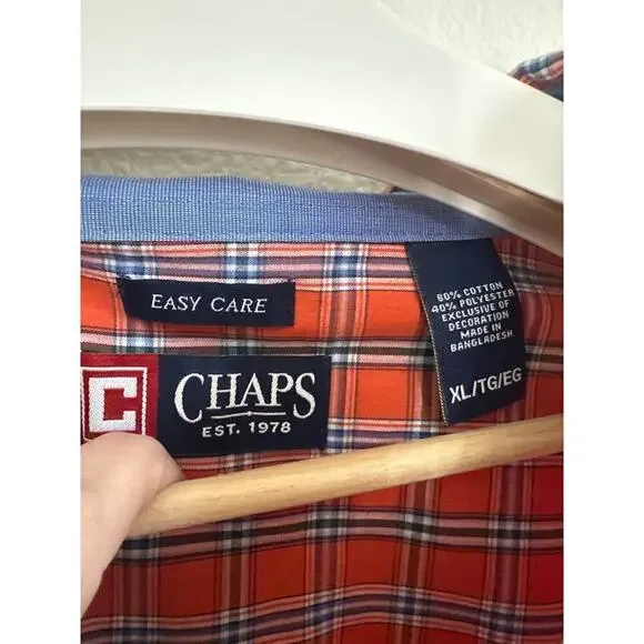 Chaps Mens Shirt, Dressy/Casual, plaid Mens Xlarge - Picture 3 of 4